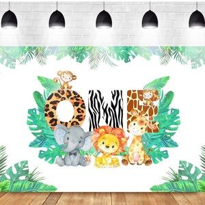 Mocsicka JungleTheme Birthday Backdrop